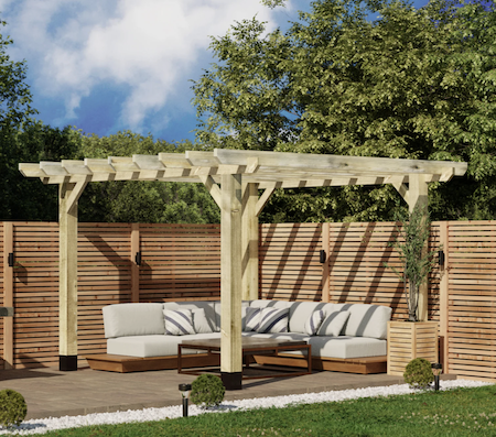 Traditional pergola kit with larger posts and rafters