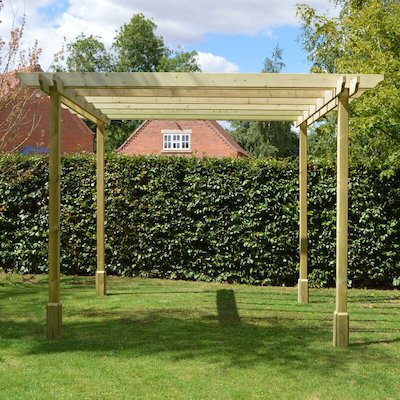 Traditional wooden pergola.