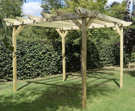 Rutland county traditional pergola kit with double beam